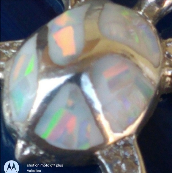 *950* Silver MINED Opal Inlay Turtle Nkl VTG - Picture 2 of 8